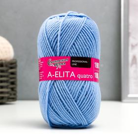 Пряжа A-elita quatro (Аэлита кватро) 50% шерсть, 50% акрил 190м/100гр (3 голубой)