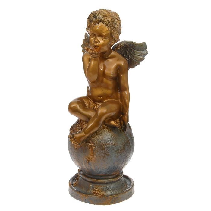 Фигура «Ангел на шаре» огромный бронза/серебро 30 × 30 × 60 см