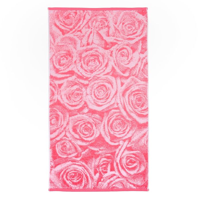 Полотенце махровое банное Pink Roses, размер 70х130см, 460 г/м2, цвет розовый