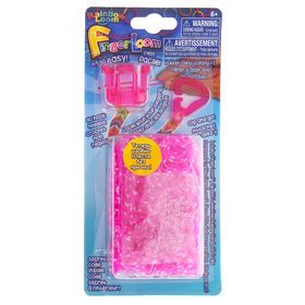 Набор для плетения браслетов FINGER LOOM, в комплекте: резиночки розовые, клипсы, станок