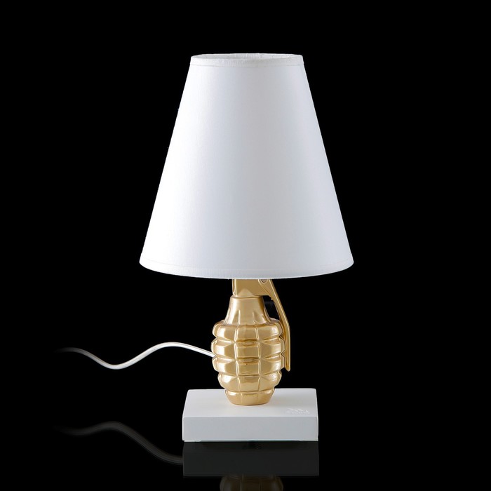 Лампа настольная "Граната" бело-золотистая, 22 × 30 × 22 см - фото 4634081