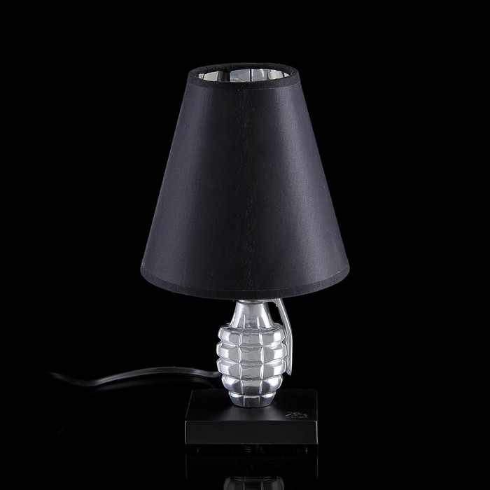Лампа настольная "Граната" черно-серебристая, 30 × 22 × 22 см - фото 27425