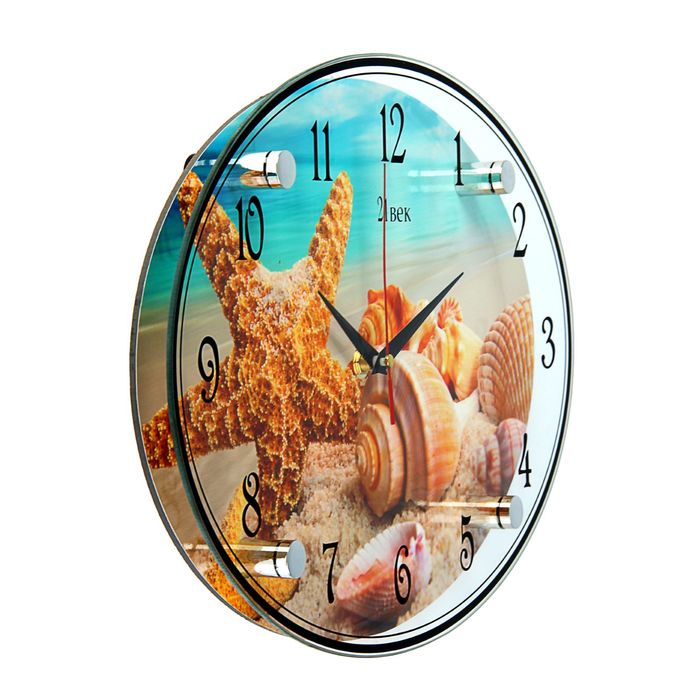 Часы настенные овальные "Ракушки", 24х34 см  микс