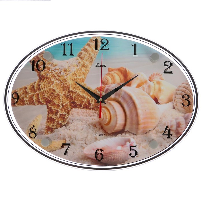 Часы настенные овальные "Ракушки", 24х34 см  микс