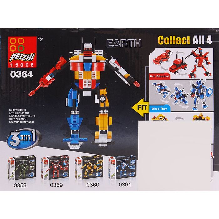 Конструктор «Робот», 3 варианта сборки, 105 деталей