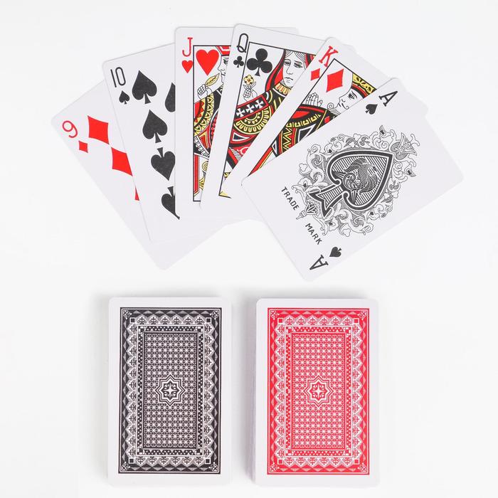 Набор пластиковых игральных карт Standard, 2 колоды по 54 шт., 25 мкм, 8,8 × 5,7 см, металлическая коробка