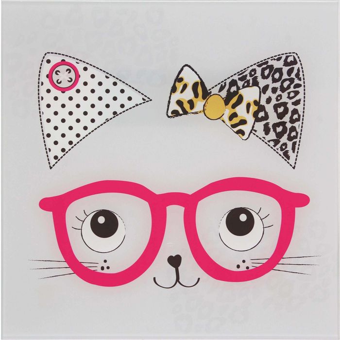 Картина на стекле "Кошечка в очках"