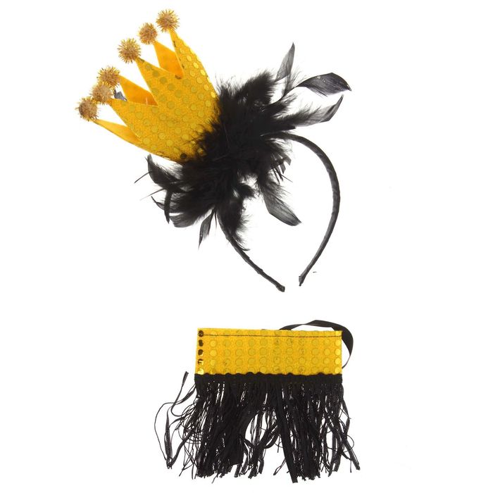 Карнавальный набор "Корона" 2 предмета: ободок, повязка на шею, цвета МИКС