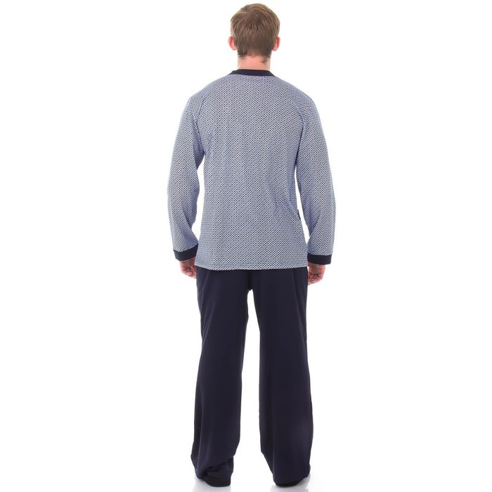 Пижама мужская (джемпер, брюки), размер 48 (96), цвет серый/синий,121ХР1335