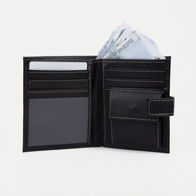 Button purse, 1 compartment, coin compartment, floter, black