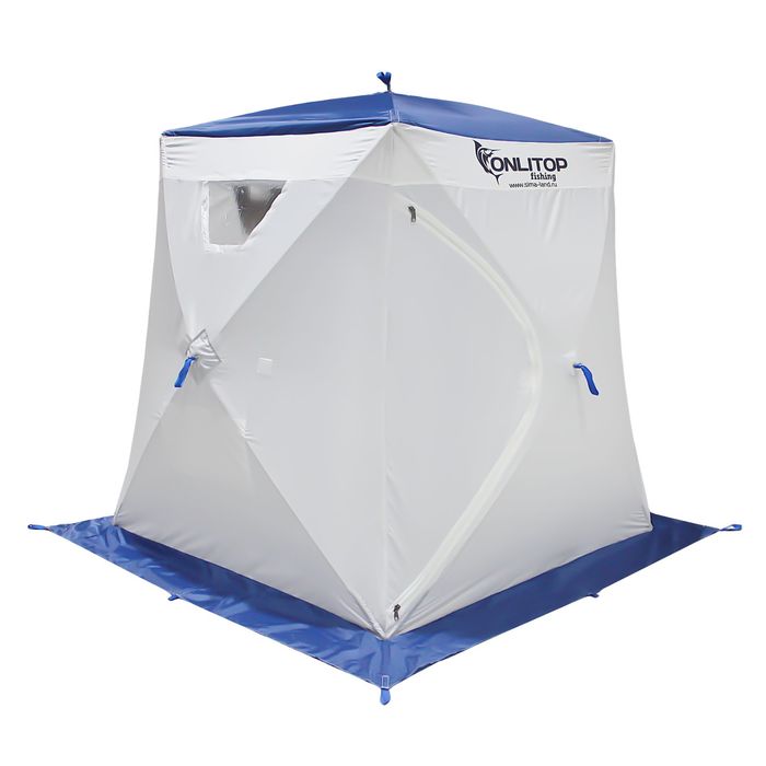 Палатка «Призма Люкс» 150, однослойная, цвет белый/синий