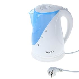Чайник электрический Galaxy GL 0202, 1.7 л, 2200 Вт, подсветка, бело-синий