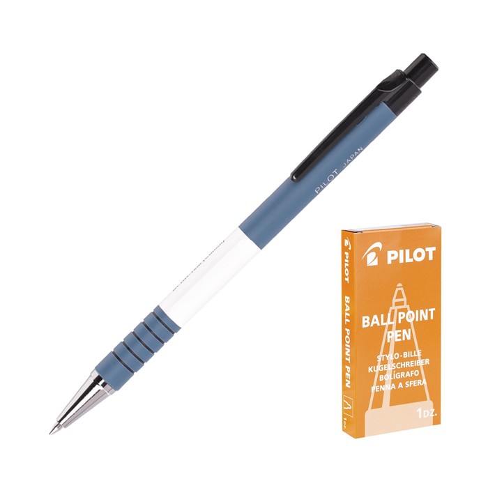 Ручка шариковая автоматическая Pilot Soft, узел 0.7мм, чернила синие, корпус с покрытием Soft