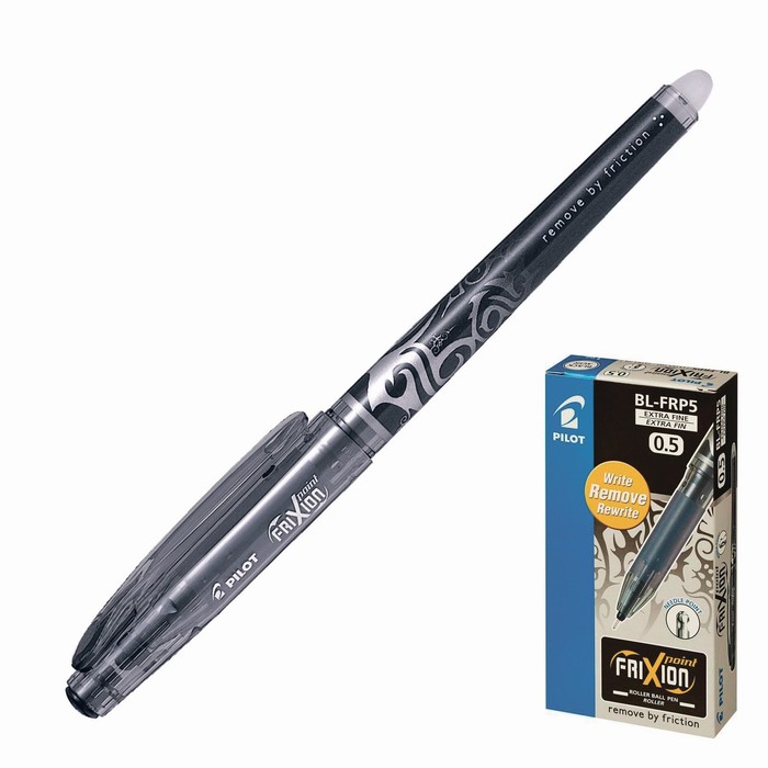 Ручка «Пиши-стирай» гелевая Pilot Frixion 0.5 мм узел-игла, стержень черный BL-FRP5 (B)