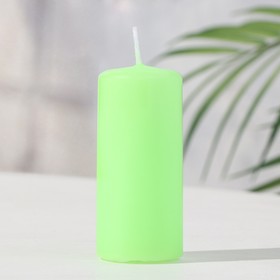 Свеча - цилиндр ароматическая "Яблоко", 4х9 см, 11 ч, 88 г, зеленая
