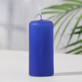 Свеча - цилиндр, 4х9 см, 11 ч, 90 г, синий