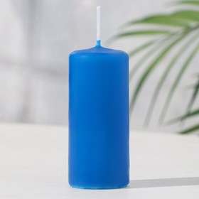 Свеча - цилиндр, 4х9 см, 11 ч, 90 г, синяя
