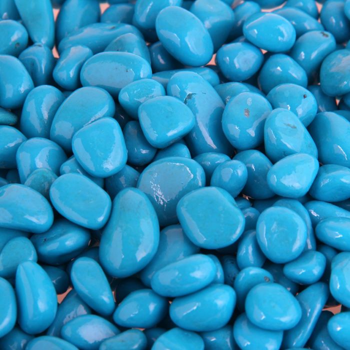 Грунт для аквариума "Галька цветная,  голубая" 800г фр 8-12 мм - фото 111941