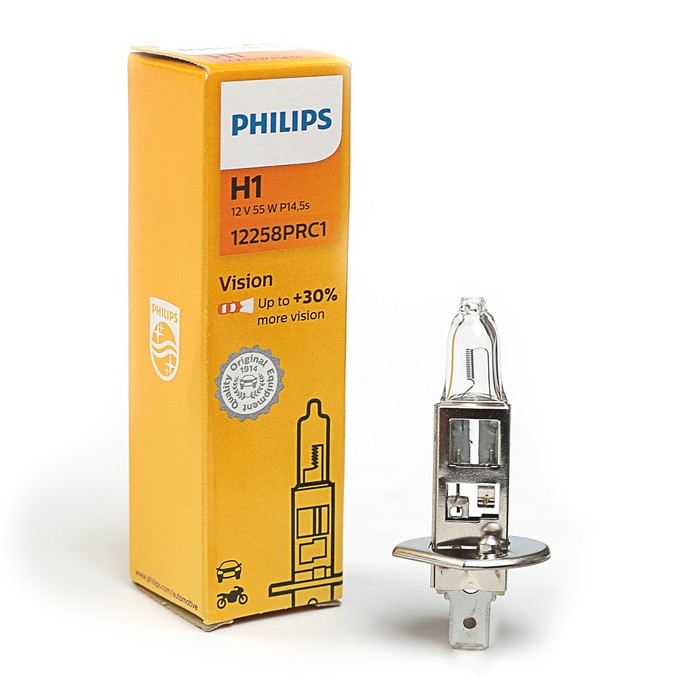 Лампа автомобильная Philips Vision Premium, H1, 12 В, 55 Вт