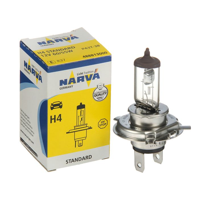 Лампа автомобильная Narva Standard, H4, 12 В, 60/55 Вт, 48881