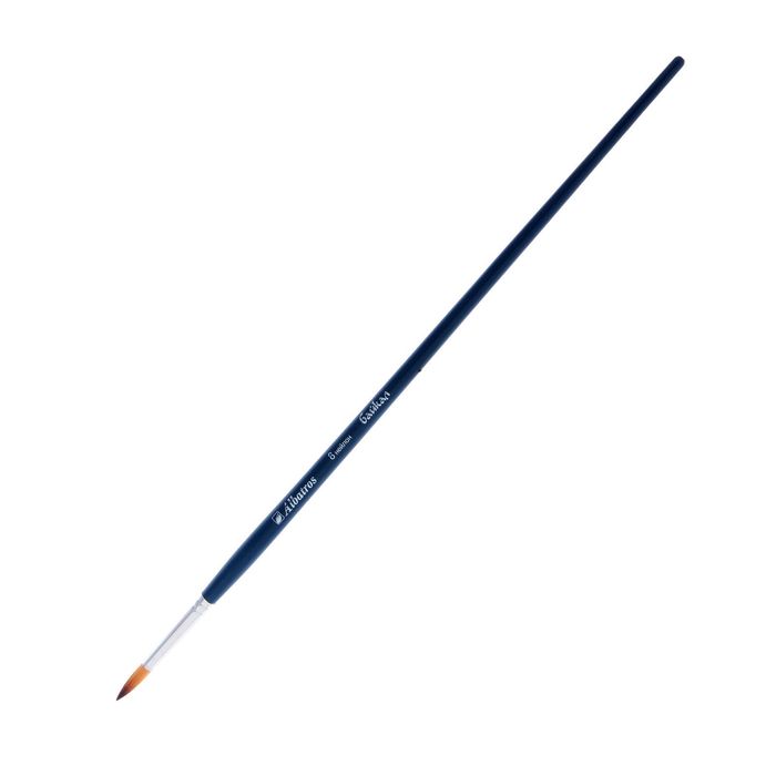 Кисть Синтетика Круглая Байкал нейлон № 8 d-4.5мм L-16мм (удлиненная ручка)