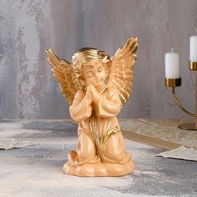 Статуэтка "Ангел с крыльями", бежевая, гипс, 27 см