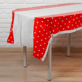 Tablecloth Hearts red, 105x180 cm