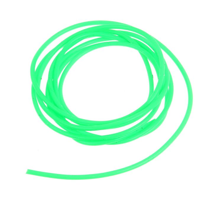Зеленая трубочка. Кембрик Marushin (1,5х2,5 мм, 15 см, зеленый, светонакоп.) (116955). Кембрик резиновый. Резиновый кембрик для рыбалки. Кембрик зеленый.