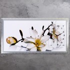Часы-картина настенные, серия: Цветы, "Ветка с цветами и почками", 50 х 100 см, микс - фото 8285211