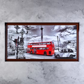 Часы-картина настенные, серия: Город, "Лондонский даблдекер", 50 х 100 см, микс