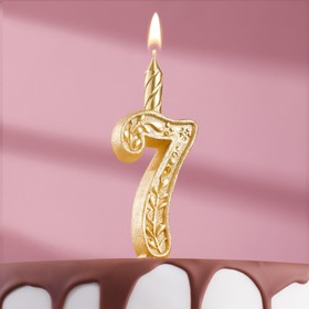 Свеча для торта цифра "Золотой узор", 12.5 см, цифра "7" 12.521547