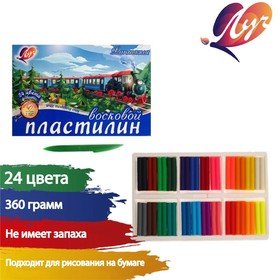Пластилин мягкий (восковой), 24 цвета, 360 г, "Фантазия", МИКС