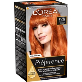 Краска для волос L'Oreal Preference Feria «Паприка», тон Р78, очень интенсивный медный