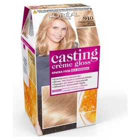 Краска для волос L'Oreal Casting Creme Gloss, без аммиака, тон 910, очень светло-русый пепельный