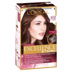 Крем-краска для волос L'Oreal Excellence Creme, тон 4.02, пленительный каштан