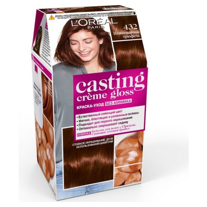 Краска для волос L'Oreal Casting Creme Gloss, 432, шоколадный трюфель,...