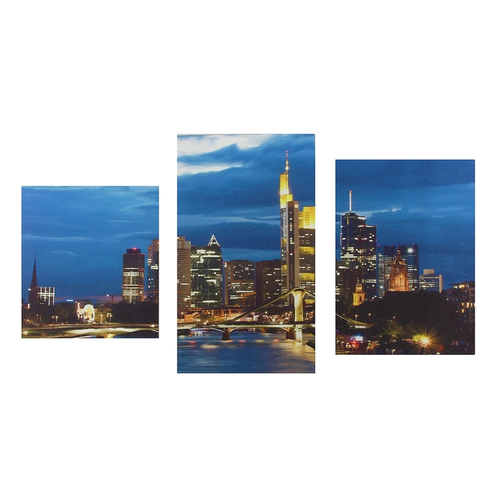 Модульная картина на подрамнике "Огни города", 30×44 см, 30×53 см, 30×34 см, 60×100 см