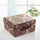 Box storage with lid, "Wenzel", color brown and beige