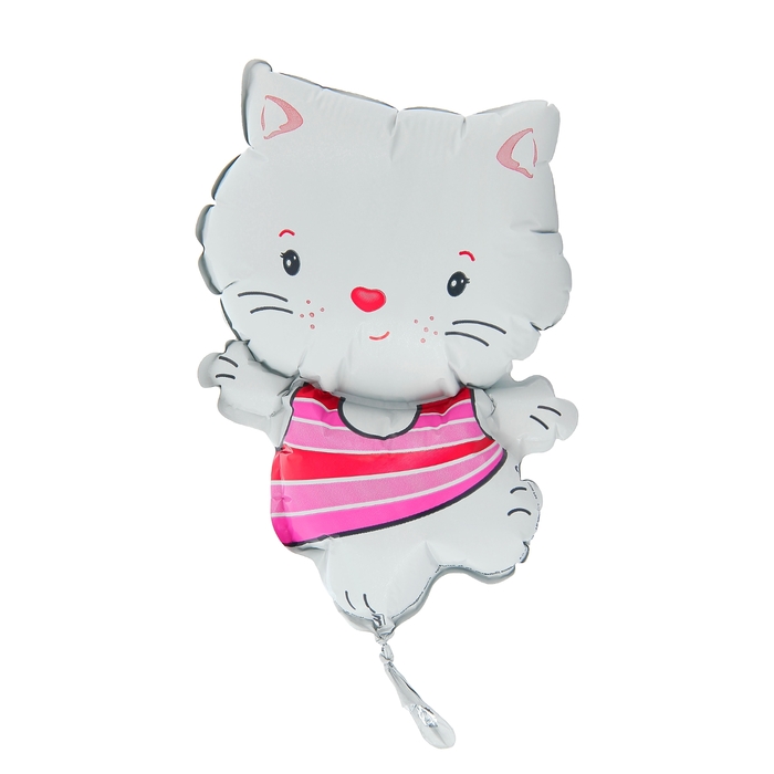 Шар фольгированный 12" "Котёнок" для палочки, цвет белый