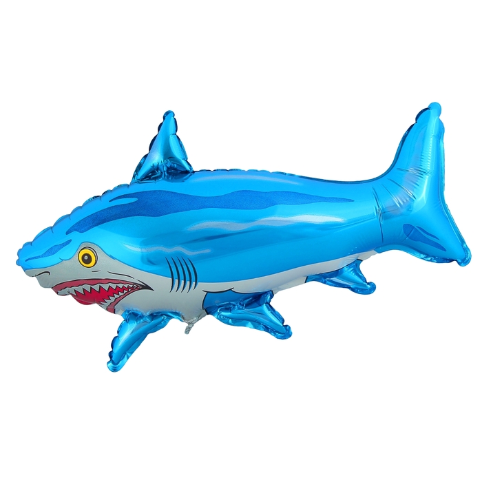 Шар фольгированный 12" "Акула" для палочки, цвет синий