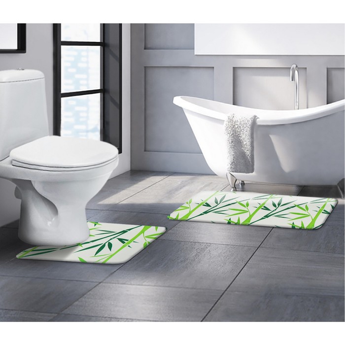 Набор ковриков для ванной и туалета "Бамбук" 2 шт
