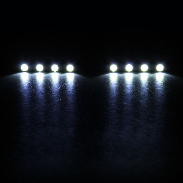 Дневные ходовые огни TORSO DRL-4-2, 4 LED-COB, 8 Вт, 12 В, 2 шт., металл, корпус черный