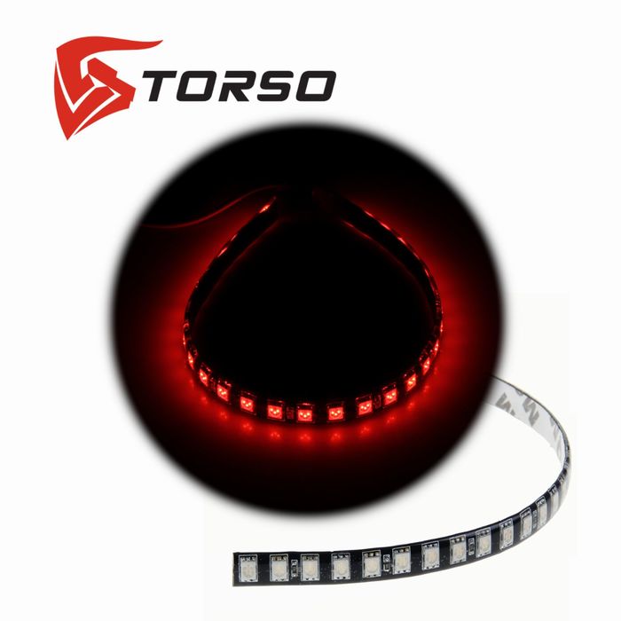 Светодиодная линейка TORSO, 30LED-SMD5050, 30 см, 12 В, IP65, 7.2 Вт, свет красный