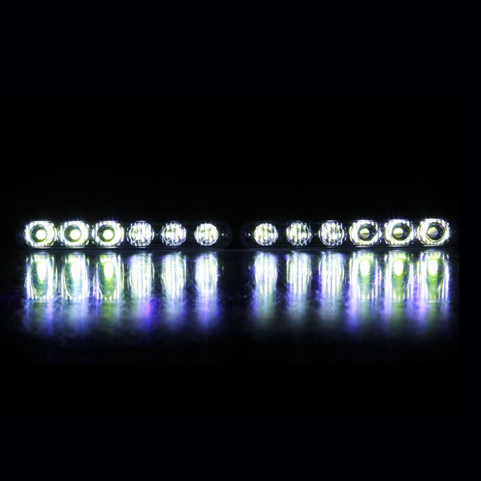 Дневные ходовые огни TORSO DRL-6-5-1, 6 LED, 12 Вт, 12 В, 2 шт, металл, черный