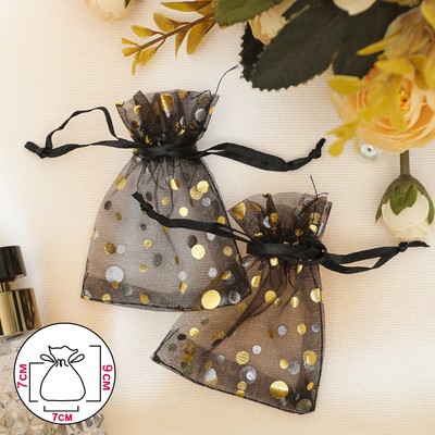 Bag gift pattern MIX, 7*9cm, color black and gold
