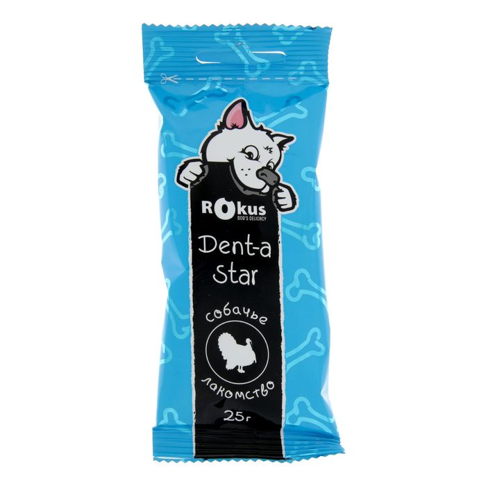 Жевательное лакомство для чистки зубов ROKUS Dent-a Star для собак мелких пород, 25г