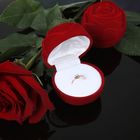 Футляр под кольцо "Роза" без листьев, 4,5*3,5*4,5, цвет красный - фото 4640133