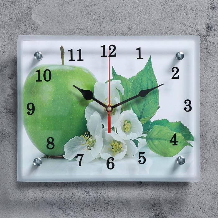 Часы настенные, серия: Кухня, "Яблоко", 20х25 см, микс