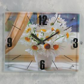 Часы настенные, серия: Цветы, "Ромашки", 40х50  см, микс