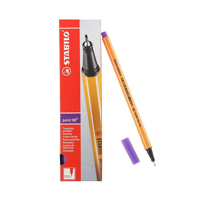 Ручка капиллярная Stabilo point 88 0.4 мм чернила фиолетовые 88/55